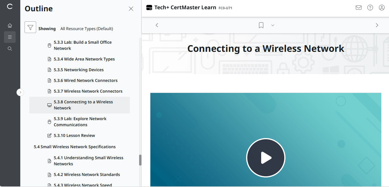 CompTIA Tech+ CertMaster Aprenda FC0-U71