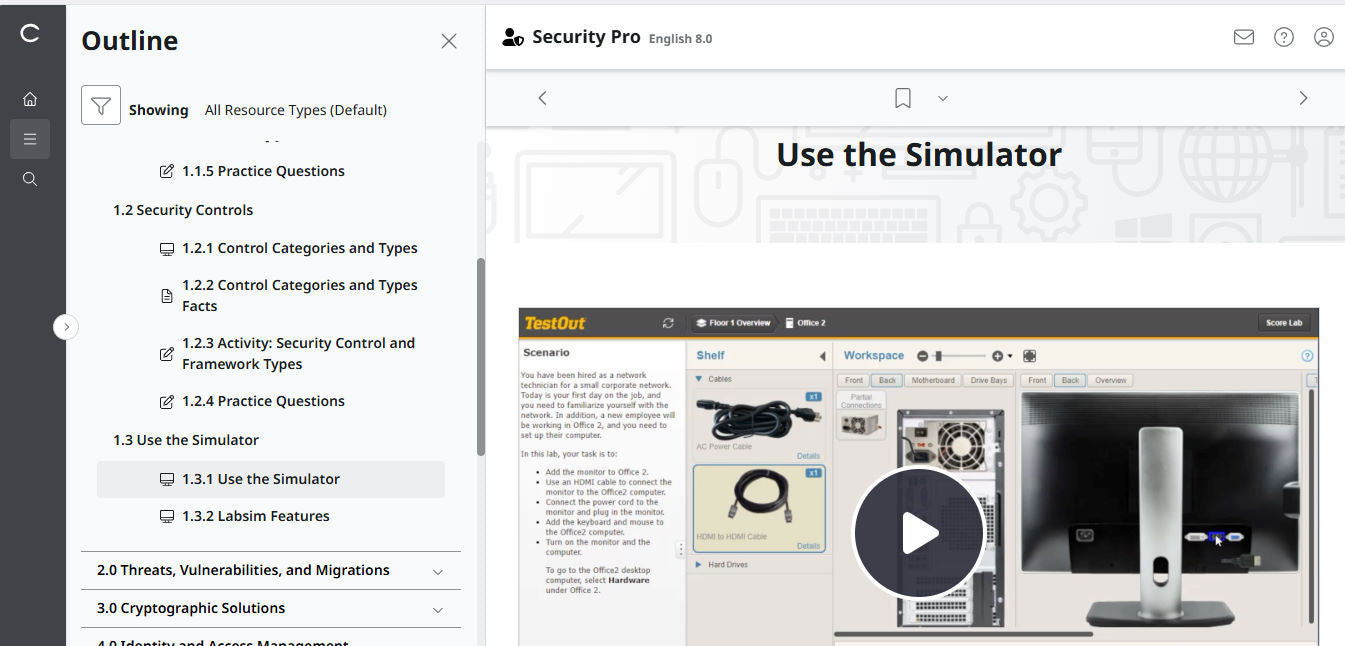 TestOut Security Pro for Security+ (SY0-701)